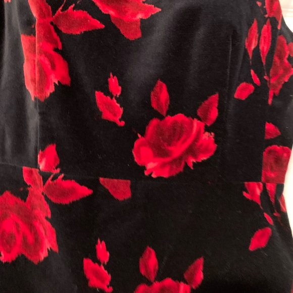 ❤️❤️❤️Talbots  Red and Black Velvet Dress - Picture 12 of 16